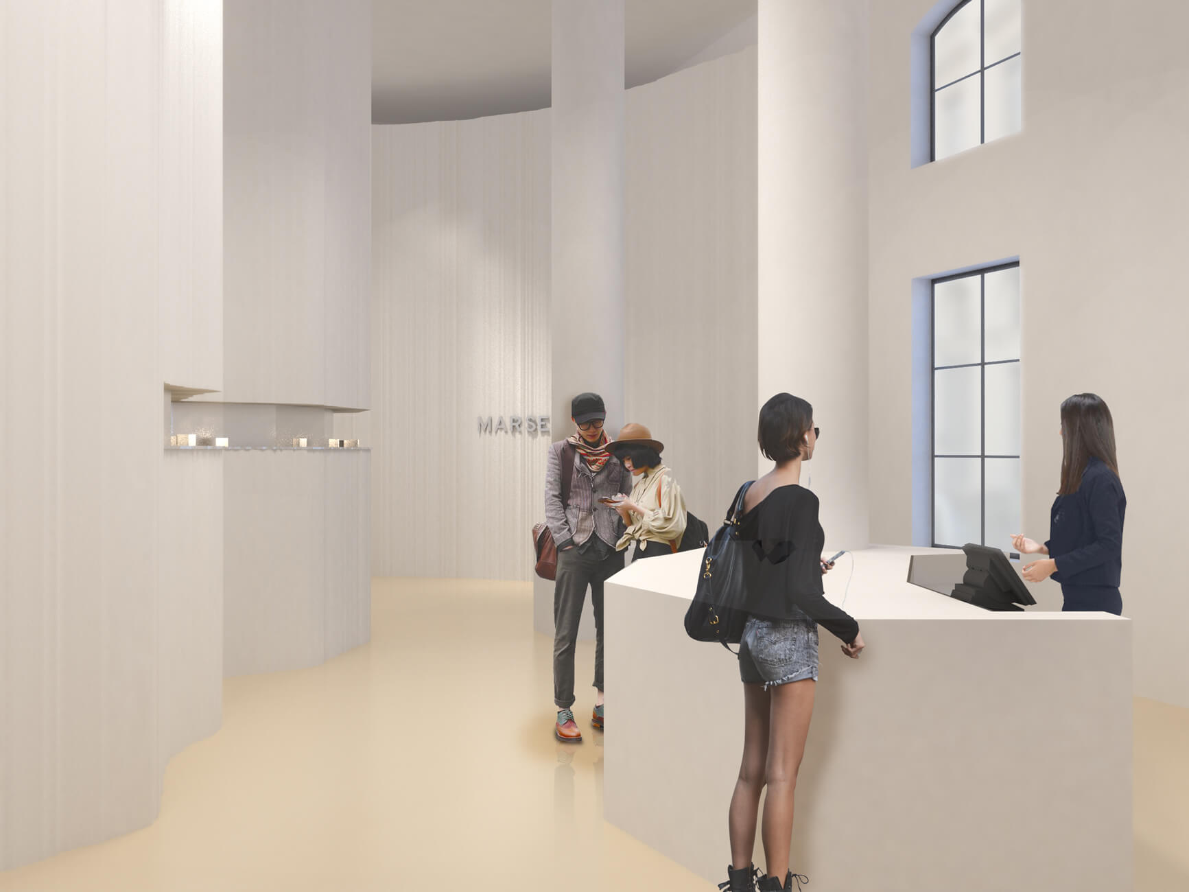 Vue d'ensemble en 3D photoréaliste du flagship store Marseille