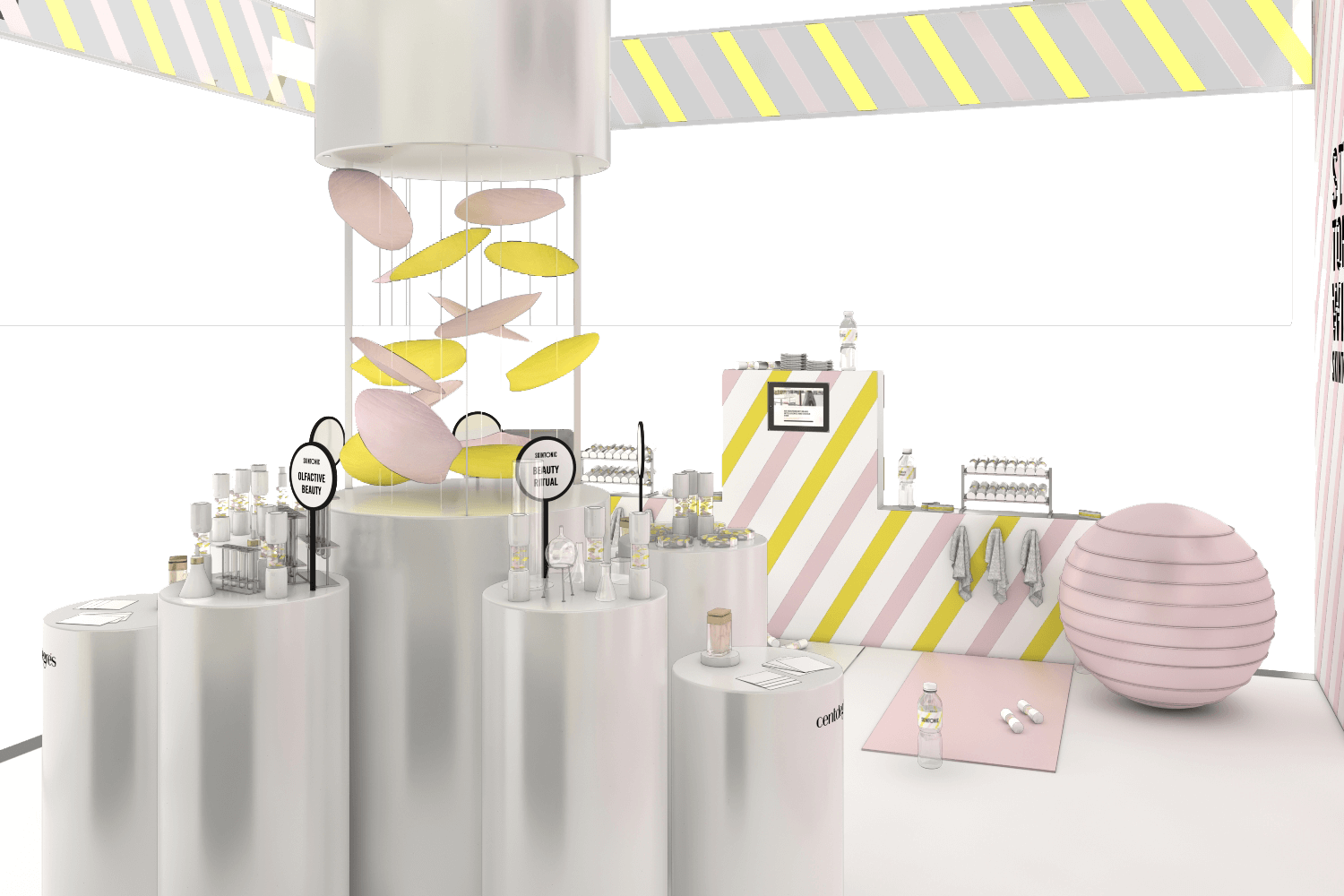 Vue 3D de l'expérience de découverte du produit cosmétique Skintonic